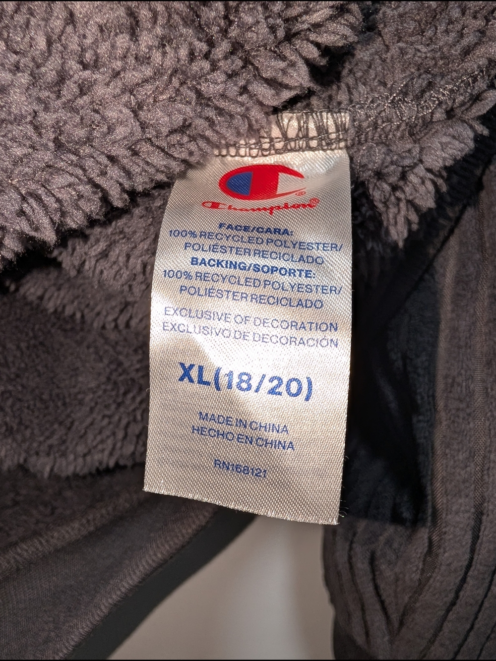 Champion Dark Gray Ribbed Hooded Quarter-Zip Sweater - Picture 2 of 4